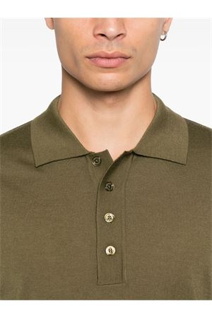 Green virgin wool polo shirt PAOLO PECORA | A010F0015606